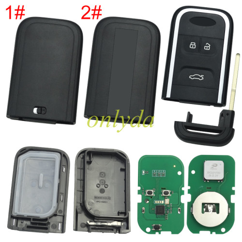 Aftermarket Chery smart 3 button remote key with AES 4A chip with 434mhz