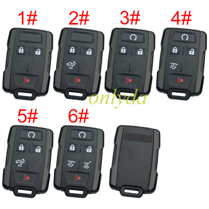 For GM  remote key shell with GMC badge ,  side part is black, pls choose the button