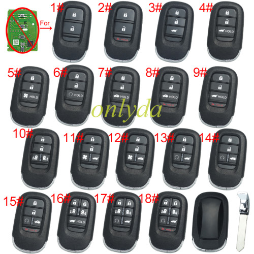 2022 New Honda 11th Generation Civic key  shell without badge