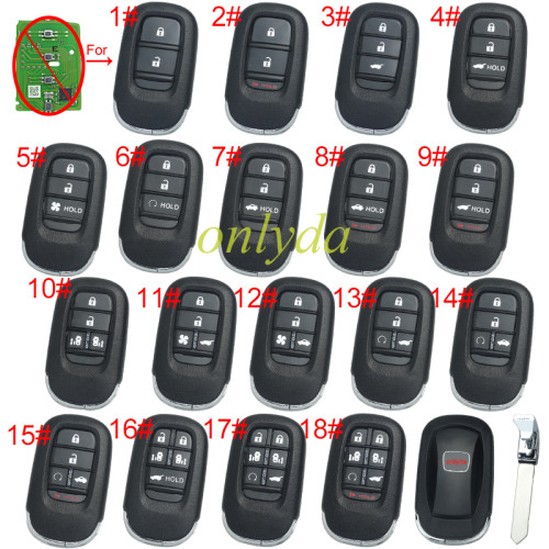2022 New Honda 11th Generation Civic key  shell with badge