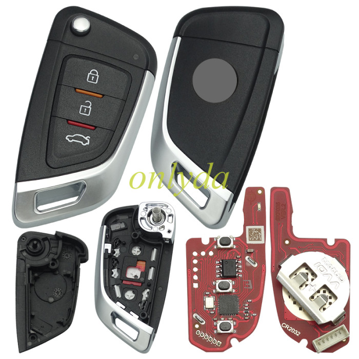 XKKF05EN XHORSE 2nd Generation Flip Type Wired Remote Key, ( 2nd Generation of XKKF02EN)