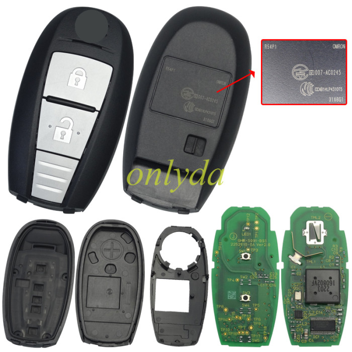 For Suzuki Genuine Smart Remote Key 2 Buttons 315MHz ccab14lp4310t5 FSK :R54P1  CCAB14LP310T5 47Chip 37172-54P11  CCAB14LP4310T5  Vehicle: Suzuki Vitara