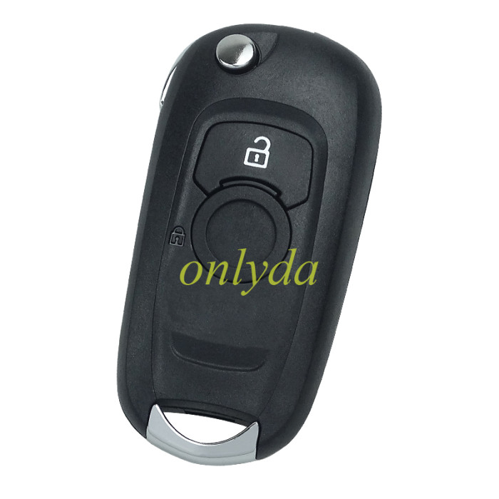 For Opel 2 button flip remote key shell with HU100 blade with badge , pls choose button