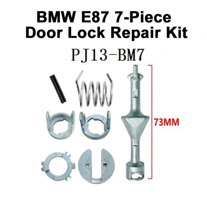 For BMW E87 door lock 7-piece repair kit, PJ13-BM7,Rod length 73mm