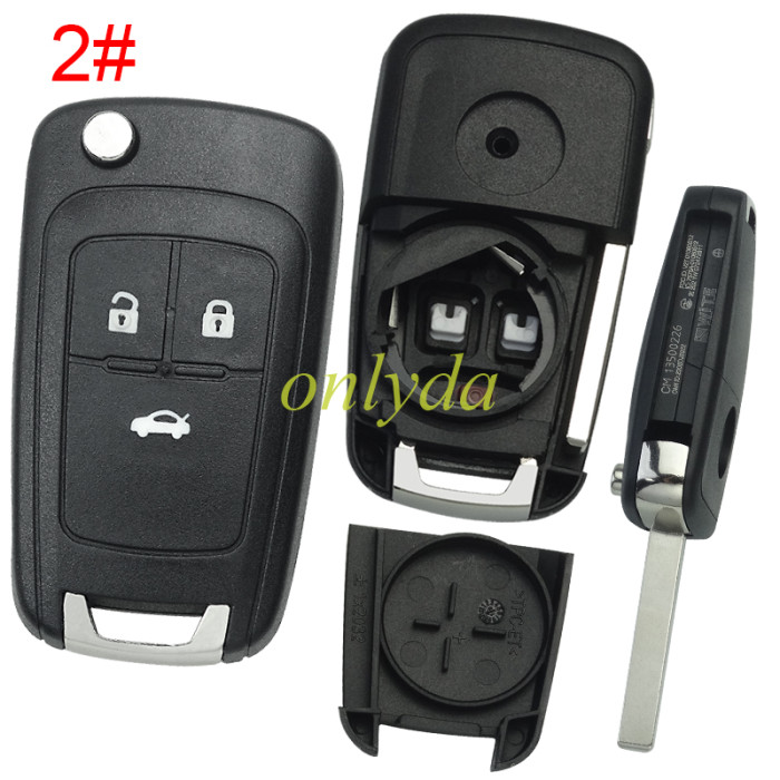 For chevrolet remote key blank HU100 blade with round badge place, pls choose the button