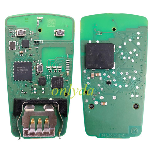Uninitialized original Audi Keyless 3 button remote key with 433.92mhz FOR AUDI Q7 +2016 (4M0959754T) 4103 3616000068551019 H40/0105/08S 16161 Model:AK01  Original PCB +aftermarket shell