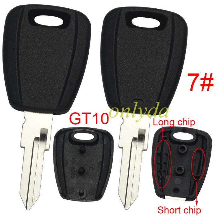 Super Stronger GTL shell  Fiat transponder key blank with SIP22/DT15R/GT10 blade, There are two chip slots （can put TPX long chip and short chip),  Pls choose model .