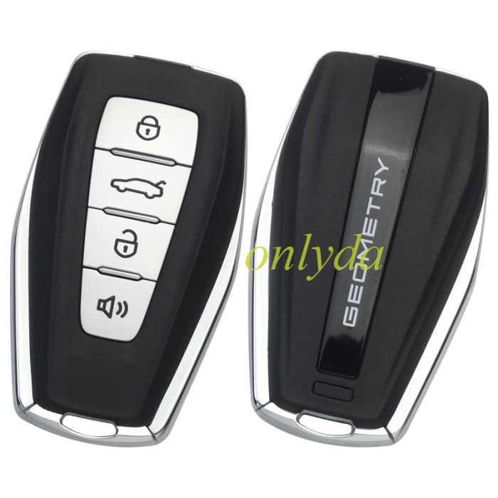 For  Geely UMC 4 button remote key with 434mhz with HITAG AES chip                           number：000008889646745270016191210