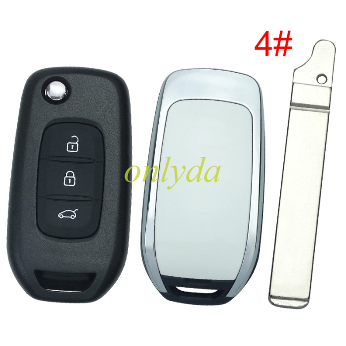 For Renault 3 button flip key shell without badge please choose the blade