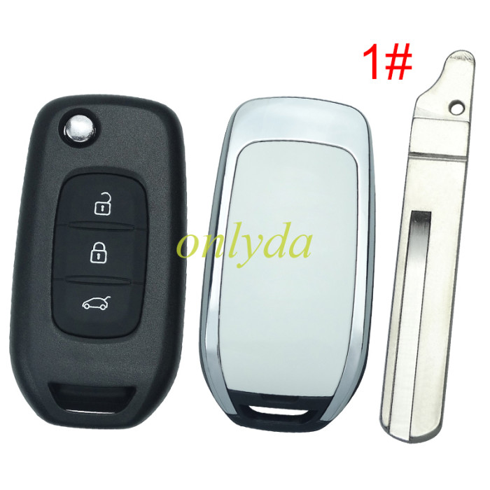 For Renault 3 button flip key shell without badge please choose the blade
