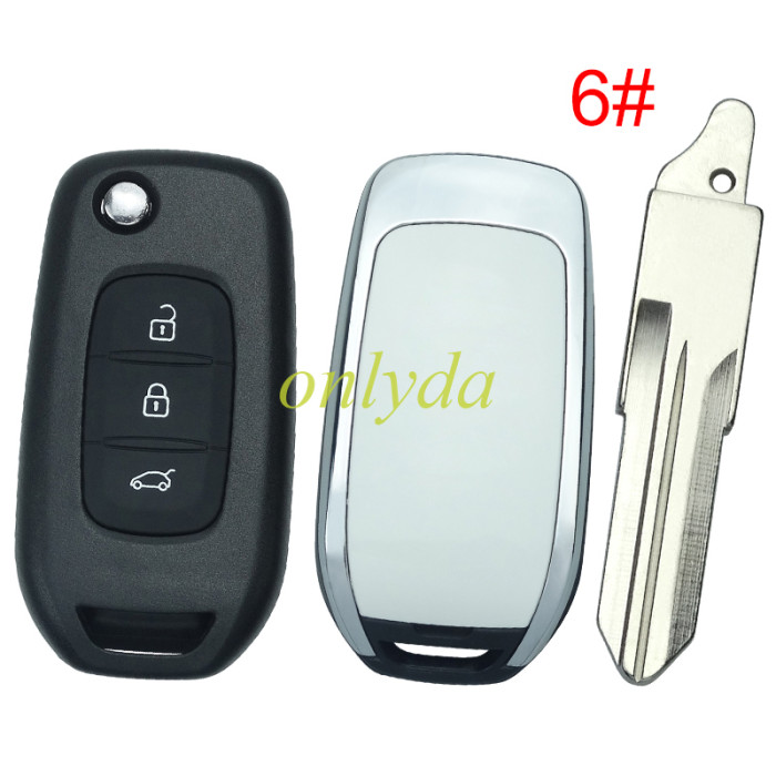 For Renault 3 button flip key shell without badge please choose the blade