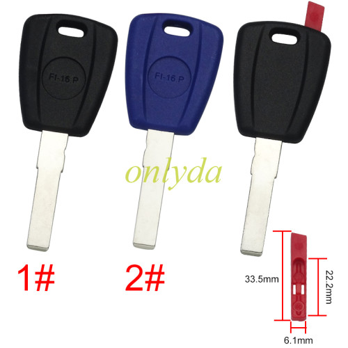 For Fiat transponder key blank without logo ， pls choose model