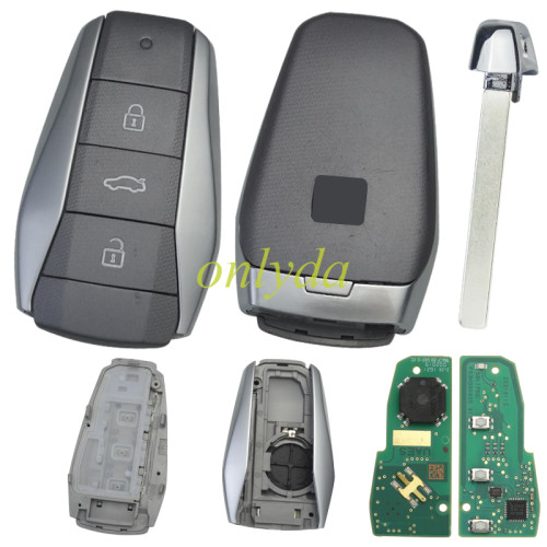 Original JAC JS6 2024 Smart Proximity Remote Key 3 Buttons HITAG3 47 chip 434MHz JAC Sehol/Yiyue Sehol E10X, QX, Yao, X8, A5, and JAC Yiyue 3.