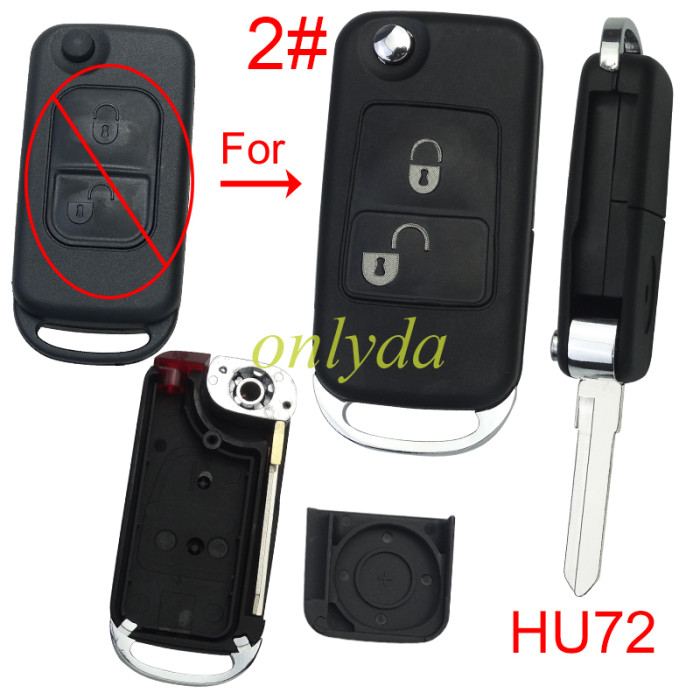 For Benz modified key shell with HU72 blade with Badge , pls choose button