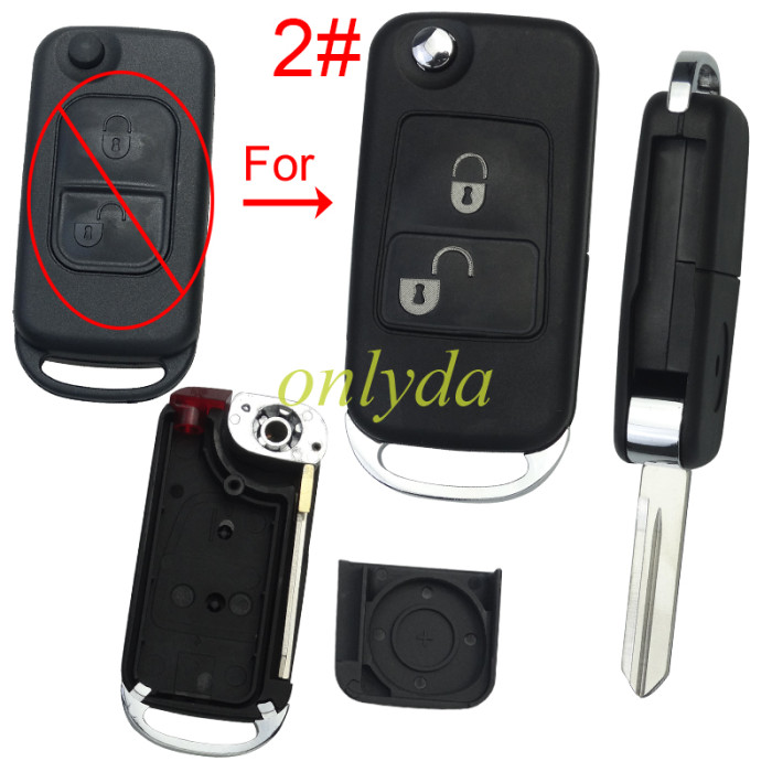 For Benz modified key shell  with Badge , pls choose button