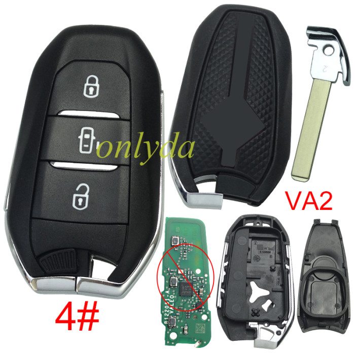 For Citroen DS remote key shell with New Model Red Back Cover with DS badge, blade VA2. Pls choose the button type