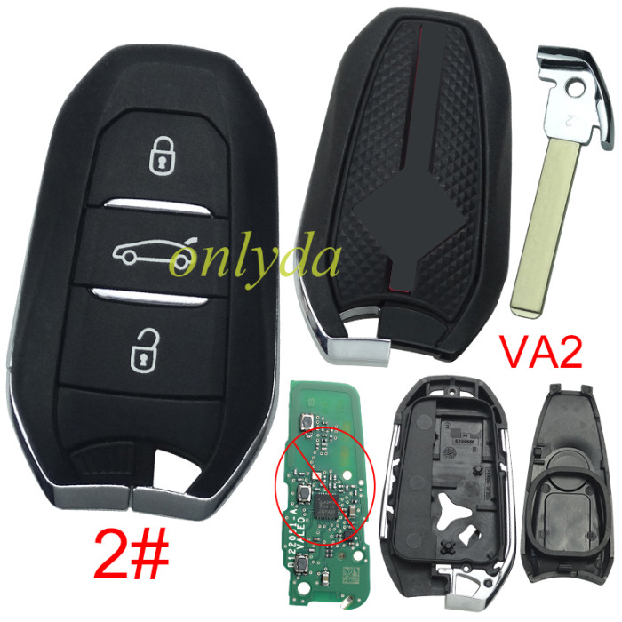 For Citroen DS remote key shell with New Model Red Back Cover with DS badge, blade VA2. Pls choose the button type