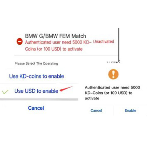 [KEYDIY Wallet Recharge 100 USD] Enable function for BMW G / FEM match - pls note this Only for USD enable. Pls provide your keydiy account , the account must be verifided