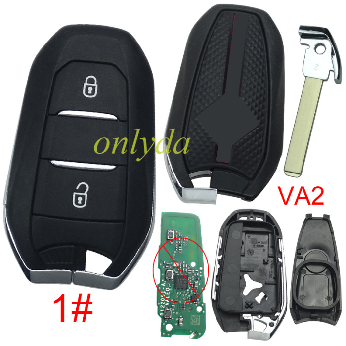 For Citroen DS remote key shell with New Model Red Back Cover with DS badge, blade VA2. Pls choose the button type