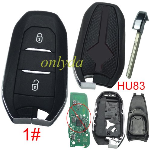 For Citroen DS remote key shell with New Model Red Back Cover with DS badge, blade HU83. Pls choose the button type