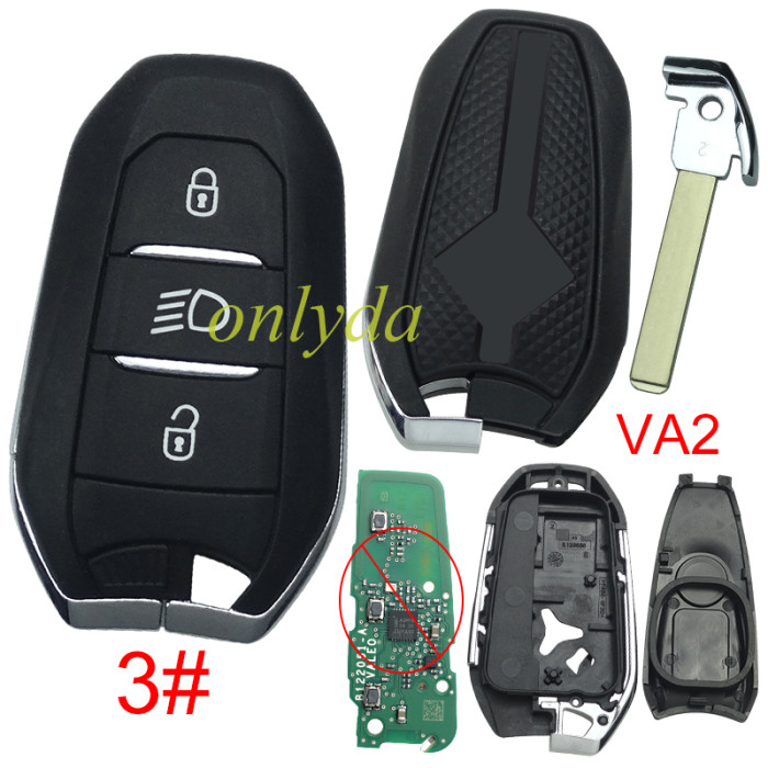 For Citroen DS remote key shell with New Model Red Back Cover with DS badge, blade VA2. Pls choose the button type