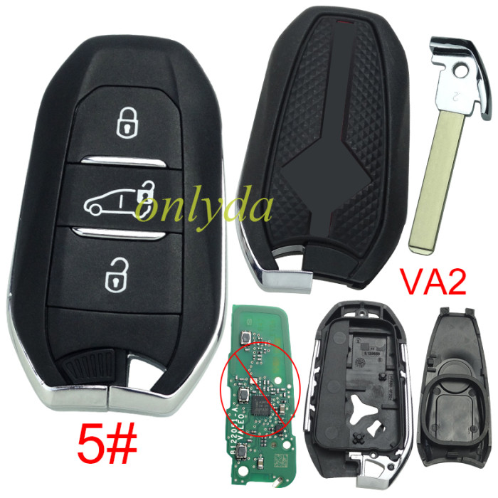 For Citroen DS remote key shell with New Model Red Back Cover with DS badge, blade VA2. Pls choose the button type