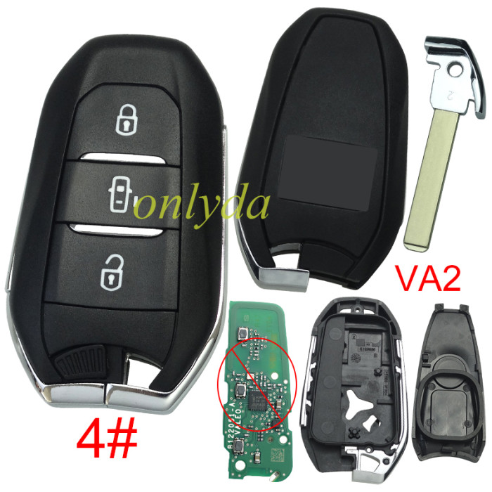 For Fiat remote key shell with Fiat badge, blade VA2, pls choose the button
