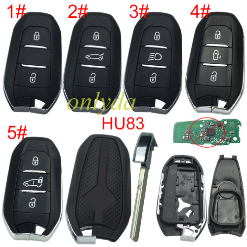 For Citroen DS remote key shell with New Model Red Back Cover with DS badge, blade HU83. Pls choose the button type