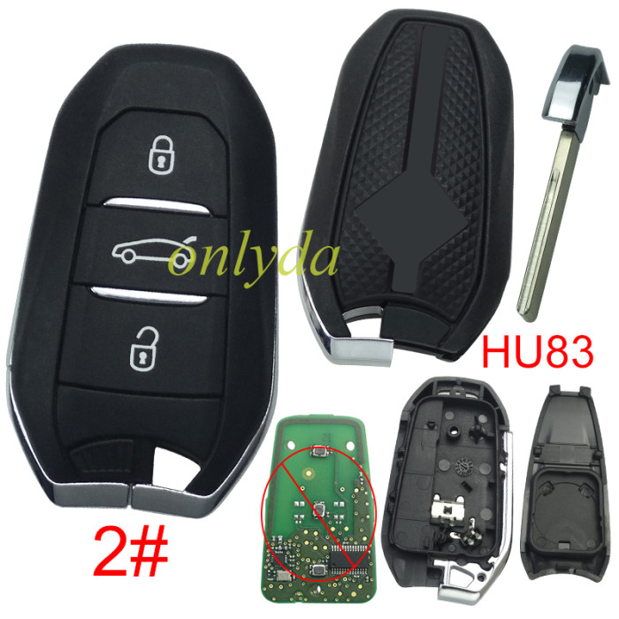 For Citroen remote key shell with with New Model Red Back Cover with DS badge, blade HU83. Pls choose the button type