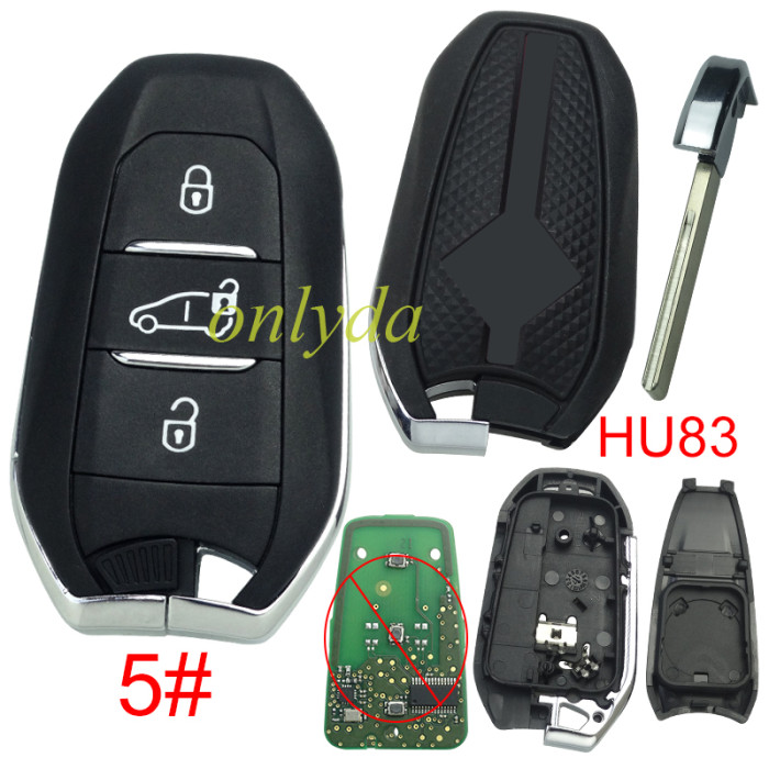For Citroen remote key shell with with New Model Red Back Cover with DS badge, blade HU83. Pls choose the button type