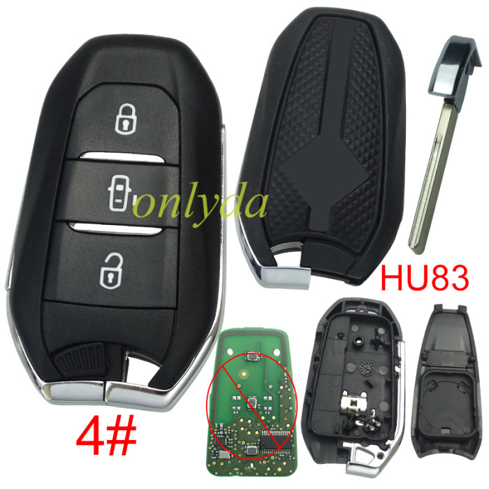 For Citroen remote key shell with with New Model Red Back Cover with DS badge, blade HU83. Pls choose the button type