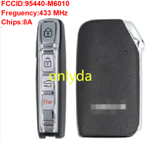 2019-2021 Kia Forte Smart Key, 4 Buttons 433MHz 95440-M6010 /95440-M6011/ 8A  Hyundai kia H chip