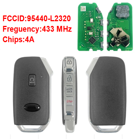 For 2019   Kia K5   4+1 Buttons Smart Key   PN :95440-L2320   CHIP：4A   433MHz 95440L2320