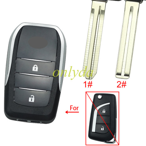 For Toyota 2 button modified key shell,please choose the key blade