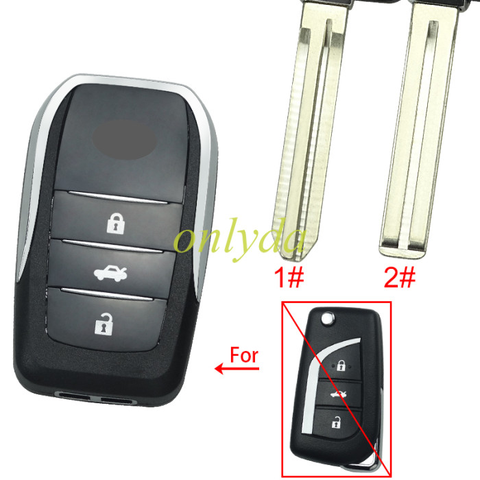 For Toyota 3 button modified key shell,please choose the key blade