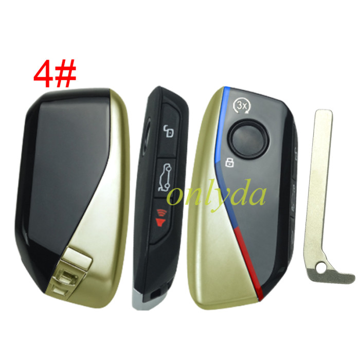 For BMW Modified NEW style remote key shell with 3+1button,on the front side with 3X button, pls choose the model