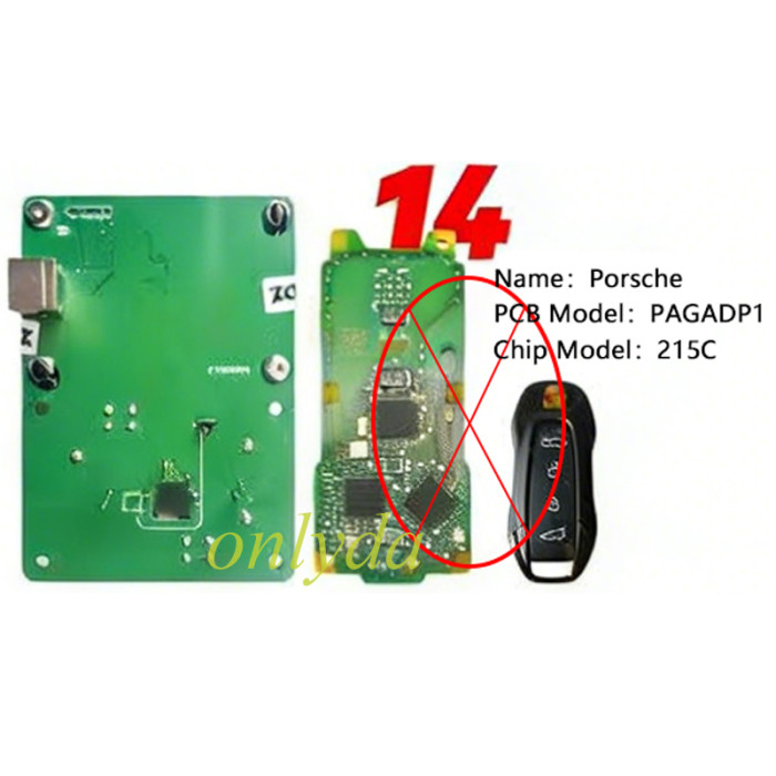 [Not Required Token or annual fee]KYDZ soldering-free adapter Add Key for Porsche ,  PN:PAGADP1 Chip type:215C
