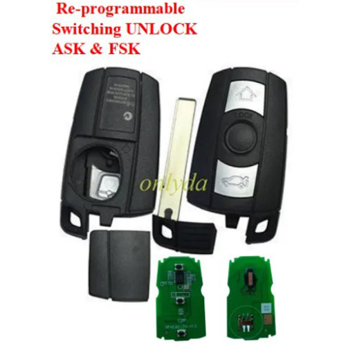 For BMW CAS3 Re-programmable Switching UNLOCK ASK& FSK, For bmw 1、3、5、6、X5，X6，Z4 series 3BUTTON with 315/433/315LP/868MHZ,with 7945  ID46 chip Compatible Vehicles: X5/X6/X1/320/330/318/520/530.pls choose mhz