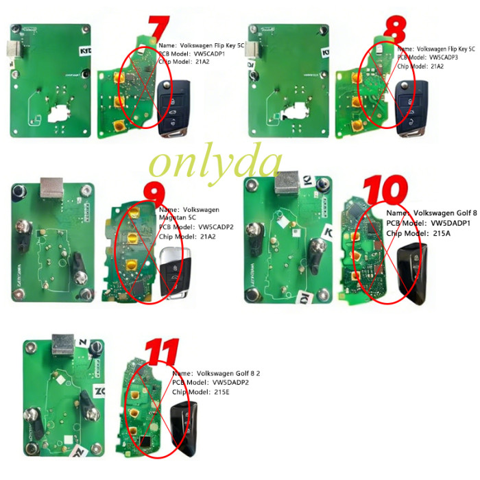 [Not Required Token or annual fee]KYDZ soldering-free adapter  Add Key for  VW, pls choose model