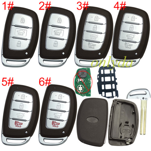 For Hyundai  remote key blank .without battery holder, with badge , pls choose button