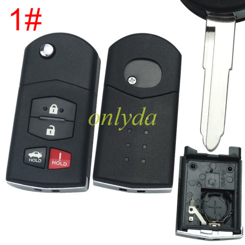 For mazda  remote key shell with blade ,with badge  , pls choose button model