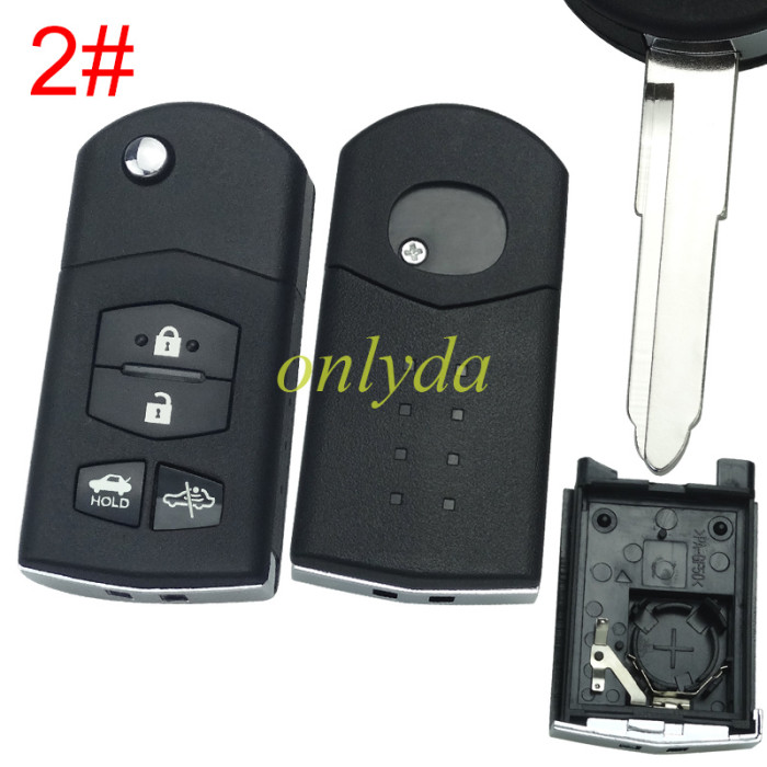 For mazda  remote key shell with blade ,with badge  , pls choose button model