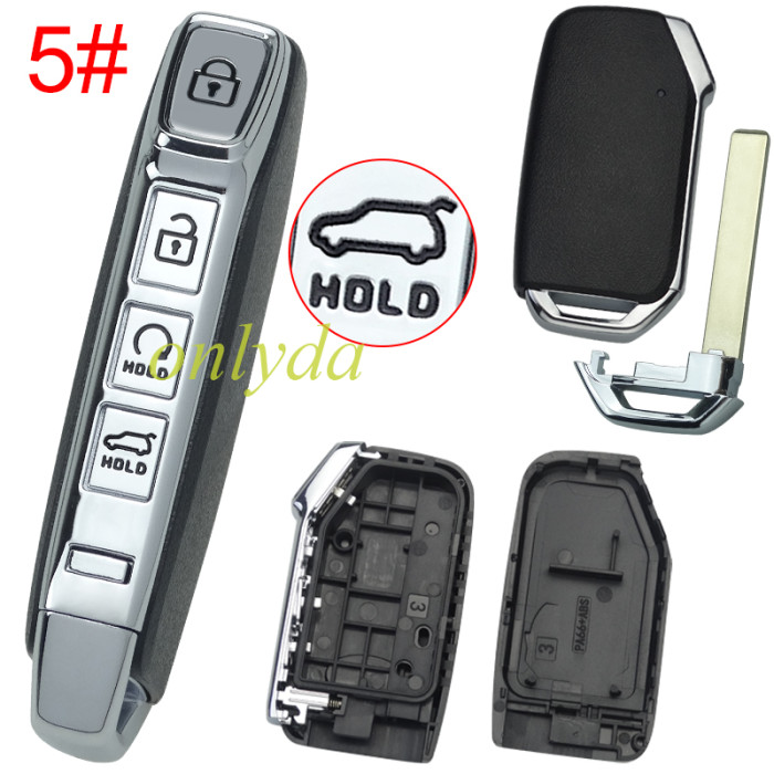 For Kia 3/3+1 button remote  key blank  without battery holder without badge , buttons on the side , pls choose button (Can be installed with VVDI PCB)