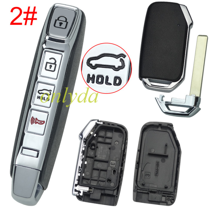 For Kia 3/3+1 button remote  key blank  without battery holder without badge , buttons on the side , pls choose button (Can be installed with VVDI PCB)