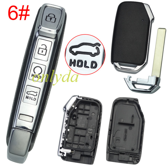 For Kia 3/3+1 button remote  key blank  without battery holder without badge , buttons on the side , pls choose button (Can be installed with VVDI PCB)