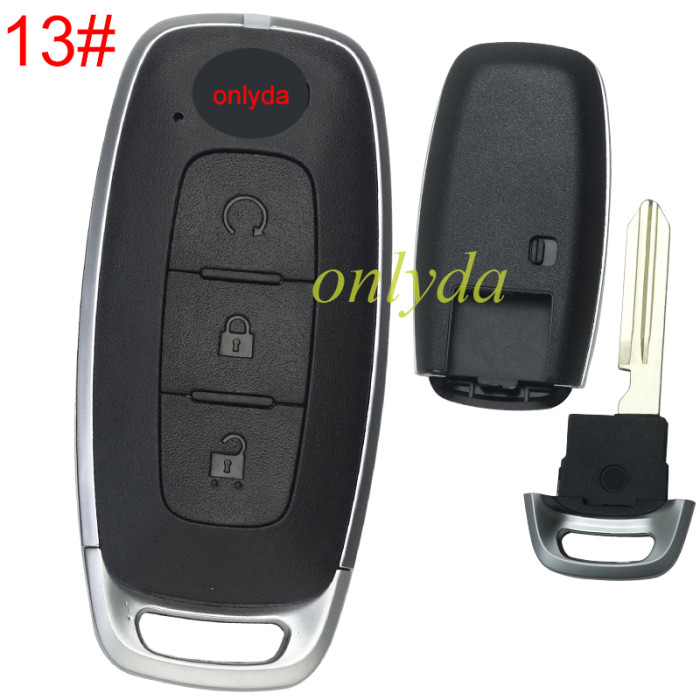 For Nissan 3 button remote key blank with badge