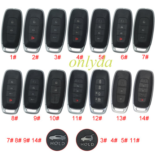 ForNissan  remote key blank,without badge ,pls choose button