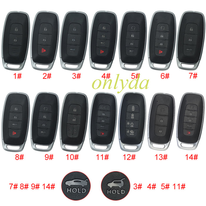 ForNissan  remote key blank,without badge ,pls choose button