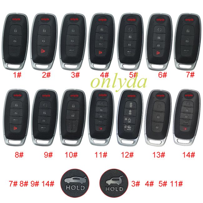 For Nissan 3 button remote key blank with badge
