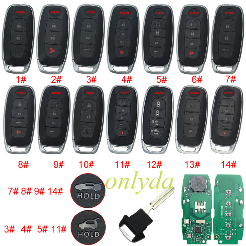 2023 Nissan remote   FCC ID: KR5TXPZ1 PN:S180146104 Ariya  285E3-5MR3B  285E3-5MR1B  285E3-5MR0B  S180146100 Juke S180146119  S180146108 285E3-6LY1A Versa 433MHZ/315MHZ, Rogue Kicks Versa Ariya Pathfinder 2022+ pls choose button and mhz,